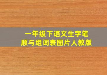 一年级下语文生字笔顺与组词表图片人教版