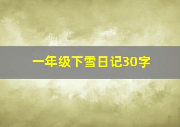 一年级下雪日记30字