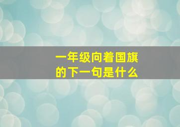 一年级向着国旗的下一句是什么