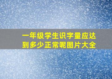 一年级学生识字量应达到多少正常呢图片大全