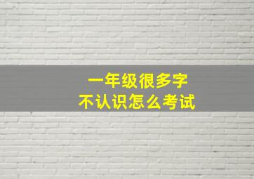 一年级很多字不认识怎么考试