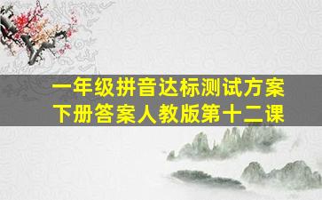 一年级拼音达标测试方案下册答案人教版第十二课