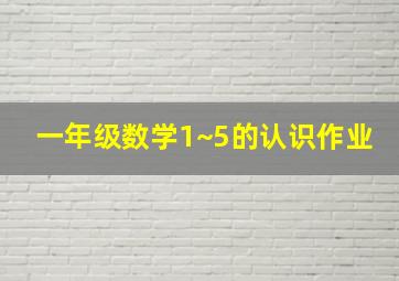 一年级数学1~5的认识作业