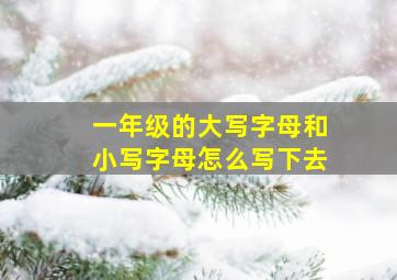 一年级的大写字母和小写字母怎么写下去