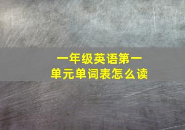 一年级英语第一单元单词表怎么读