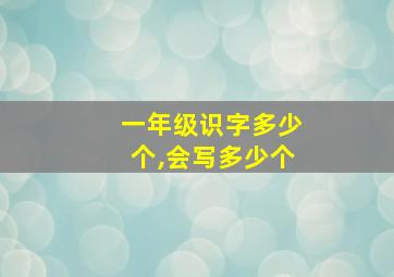 一年级识字多少个,会写多少个