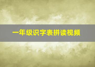 一年级识字表拼读视频