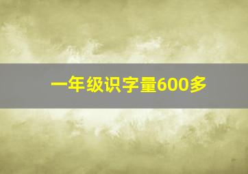 一年级识字量600多