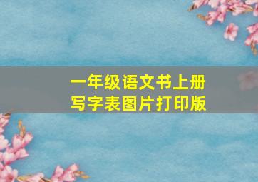 一年级语文书上册写字表图片打印版