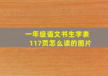 一年级语文书生字表117页怎么读的图片