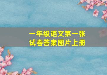 一年级语文第一张试卷答案图片上册