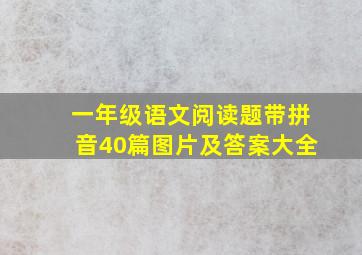 一年级语文阅读题带拼音40篇图片及答案大全