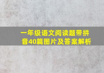 一年级语文阅读题带拼音40篇图片及答案解析