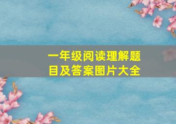 一年级阅读理解题目及答案图片大全