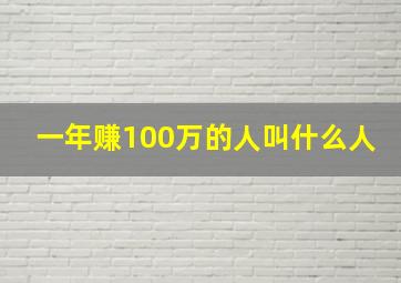 一年赚100万的人叫什么人