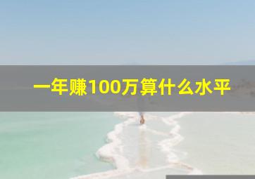 一年赚100万算什么水平