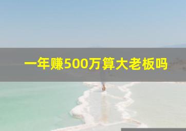 一年赚500万算大老板吗