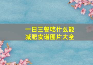 一日三餐吃什么能减肥食谱图片大全