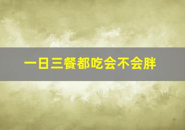 一日三餐都吃会不会胖