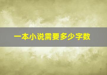 一本小说需要多少字数