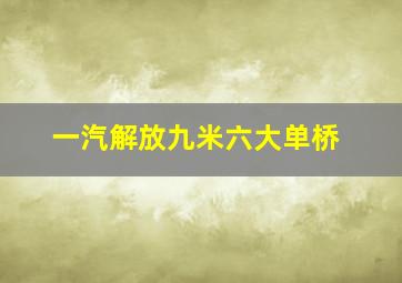 一汽解放九米六大单桥