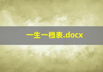 一生一档表.docx