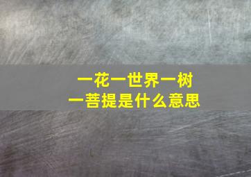 一花一世界一树一菩提是什么意思