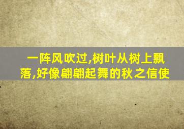 一阵风吹过,树叶从树上飘落,好像翩翩起舞的秋之信使