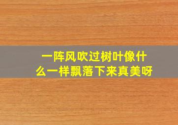 一阵风吹过树叶像什么一样飘落下来真美呀