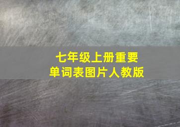 七年级上册重要单词表图片人教版