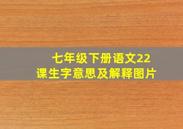 七年级下册语文22课生字意思及解释图片