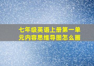 七年级英语上册第一单元内容思维导图怎么画