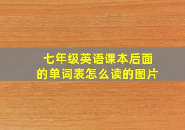 七年级英语课本后面的单词表怎么读的图片