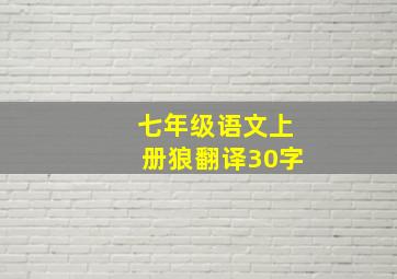 七年级语文上册狼翻译30字