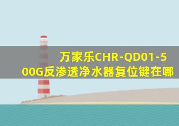 万家乐CHR-QD01-500G反渗透净水器复位键在哪