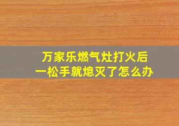 万家乐燃气灶打火后一松手就熄灭了怎么办