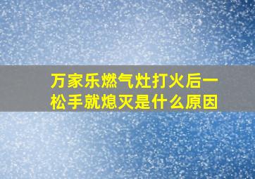 万家乐燃气灶打火后一松手就熄灭是什么原因