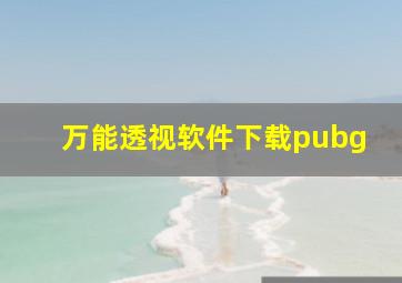 万能透视软件下载pubg