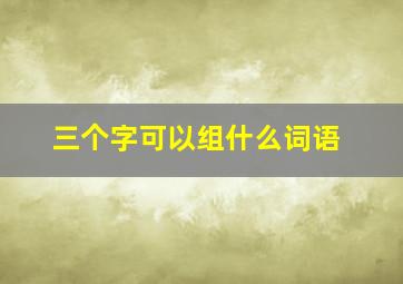 三个字可以组什么词语