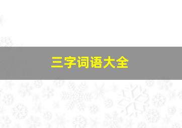 三字词语大全