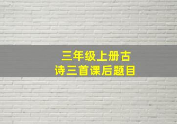 三年级上册古诗三首课后题目