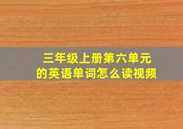 三年级上册第六单元的英语单词怎么读视频