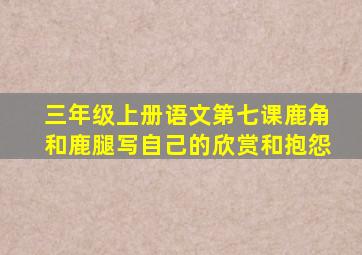 三年级上册语文第七课鹿角和鹿腿写自己的欣赏和抱怨