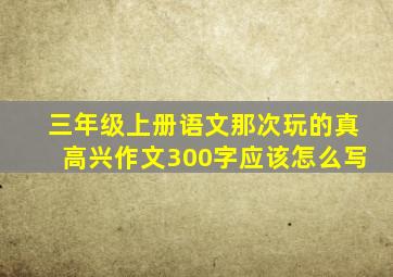 三年级上册语文那次玩的真高兴作文300字应该怎么写