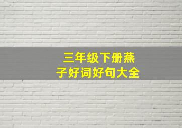 三年级下册燕子好词好句大全