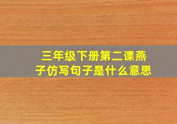 三年级下册第二课燕子仿写句子是什么意思