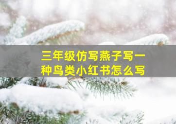 三年级仿写燕子写一种鸟类小红书怎么写