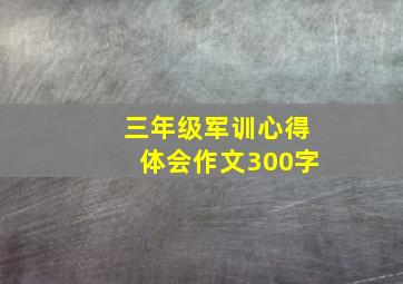 三年级军训心得体会作文300字