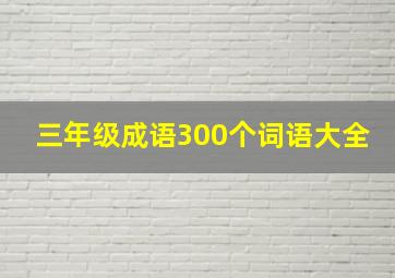 三年级成语300个词语大全