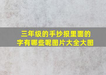 三年级的手抄报里面的字有哪些呢图片大全大图